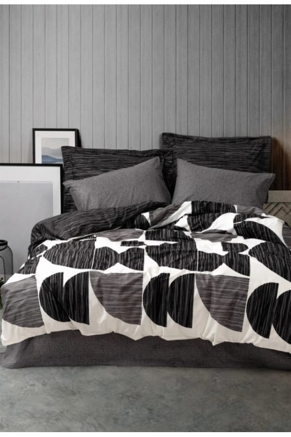 Cotton Box Tek Kişilik Modern Nevresim Takımı Niko Antrasit Cotton Box Tek Kişilik Modern Nevresim Takımı Niko Antrasit