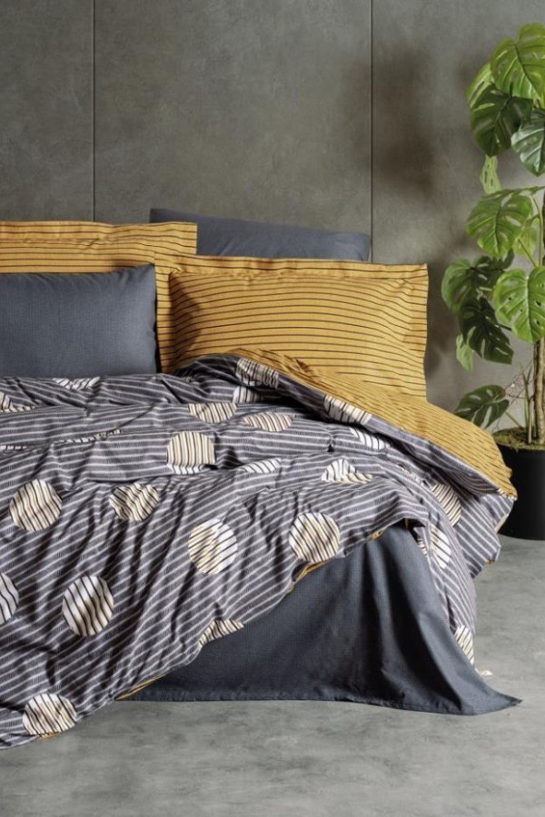 Cotton Box Tek Kişilik Modern Nevresim Takımı Strew Gri Cotton Box Tek Kişilik Modern Nevresim Takımı Strew Gri
