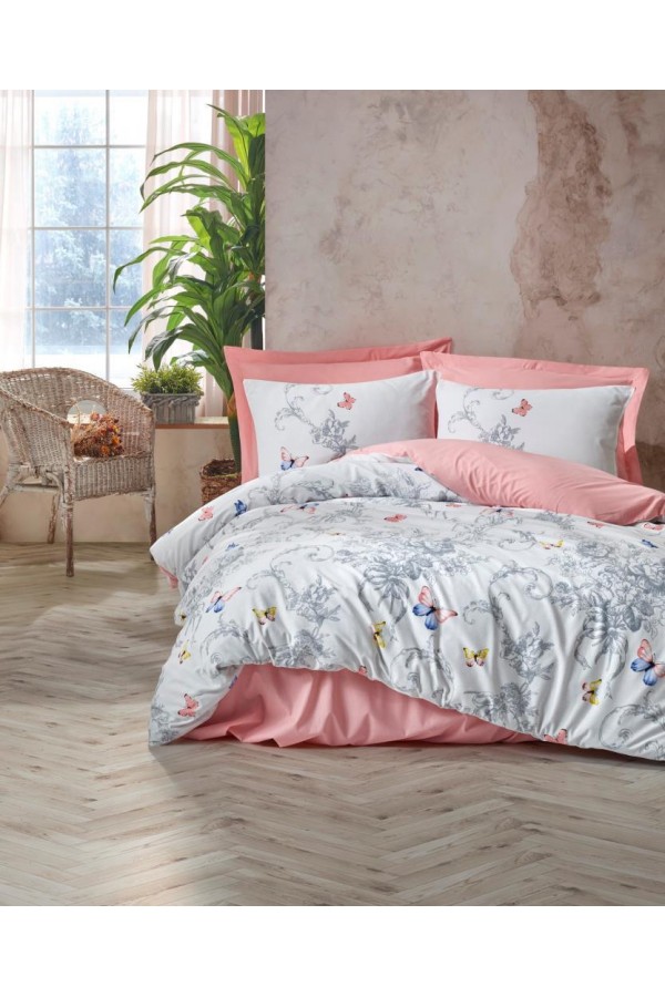 Cotton Box Tek Kişilik Nevresim Takımı Cathi Somon Cotton Box Tek Kişilik Nevresim Takımı Cathi Somon