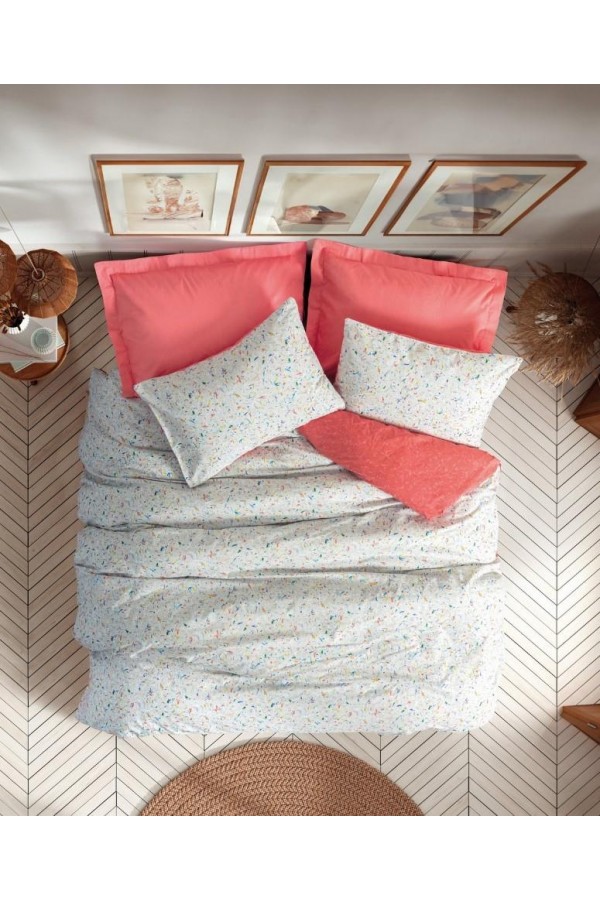 Cotton Box Tek Kişilik Petite Nevresim Takımı Messy Mercan Cotton Box Tek Kişilik Petite Nevresim Takımı Messy Mercan