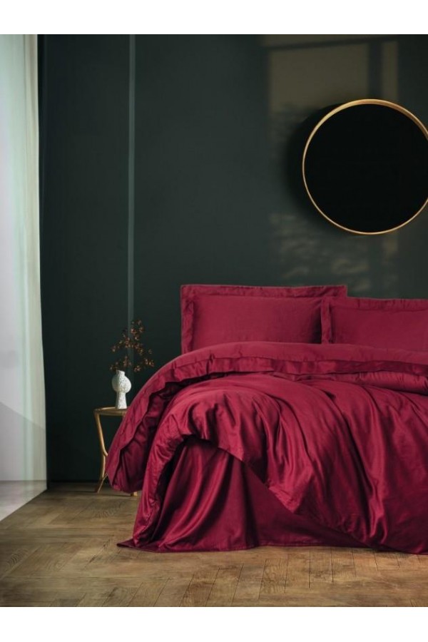 Cotton Box Tek Kişilik Saten Nevresim Takımı Elegante Bordo Cotton Box Tek Kişilik Saten Nevresim Takımı Elegante Bordo