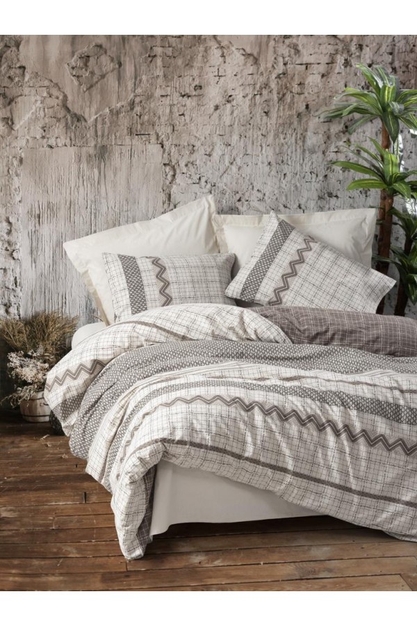 Cotton Box Toprak Çift Kişilik Nevresim Takımı Arlo Kahve