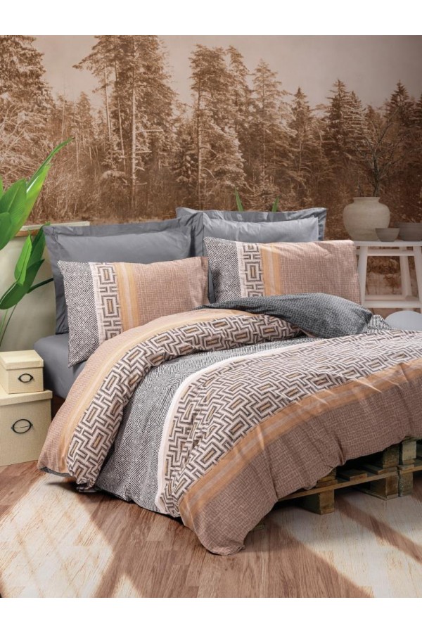 Cotton Box Toprak Vertu Antrasit Tek Kişilik Nevresim Takımı