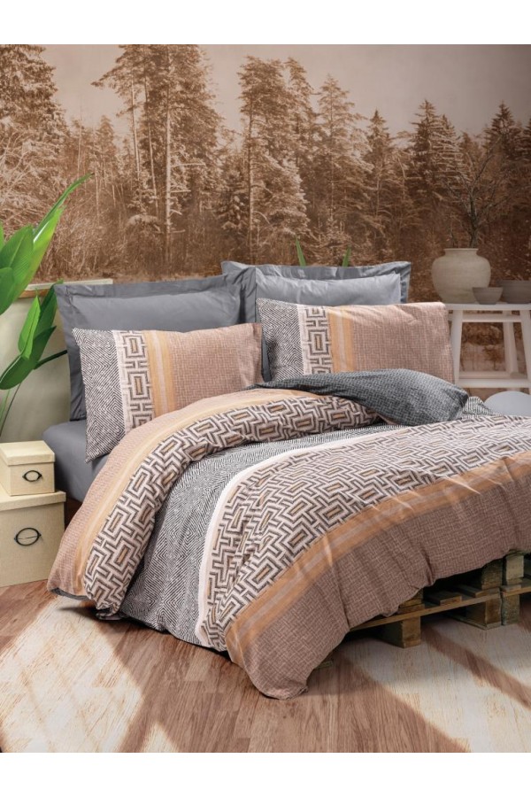 Cotton Box Toprak Vertu Antrasit Çift Kişilik Nevresim Takımı