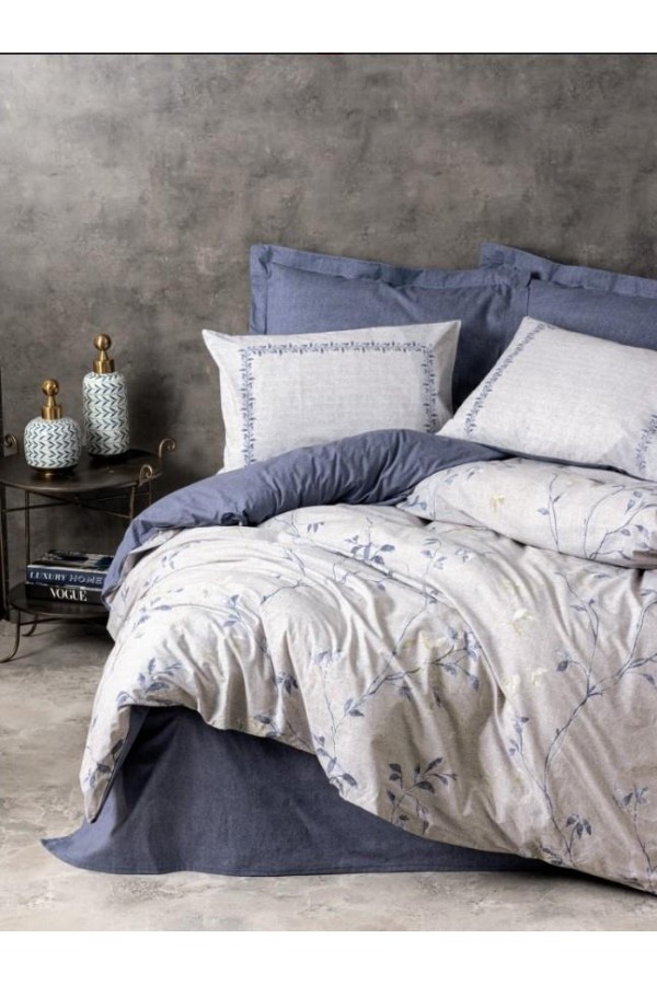 Cotton Box Modeline Nitsa Lacivert Tek Kişilik Nevresim Takımı Cotton Box Modeline Nitsa Lacivert Tek Kişilik Nevresim Takımı