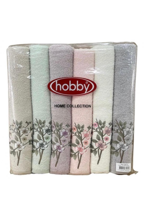 Hobby 50x85cm 12'li Nakışlı Havlu Camelia