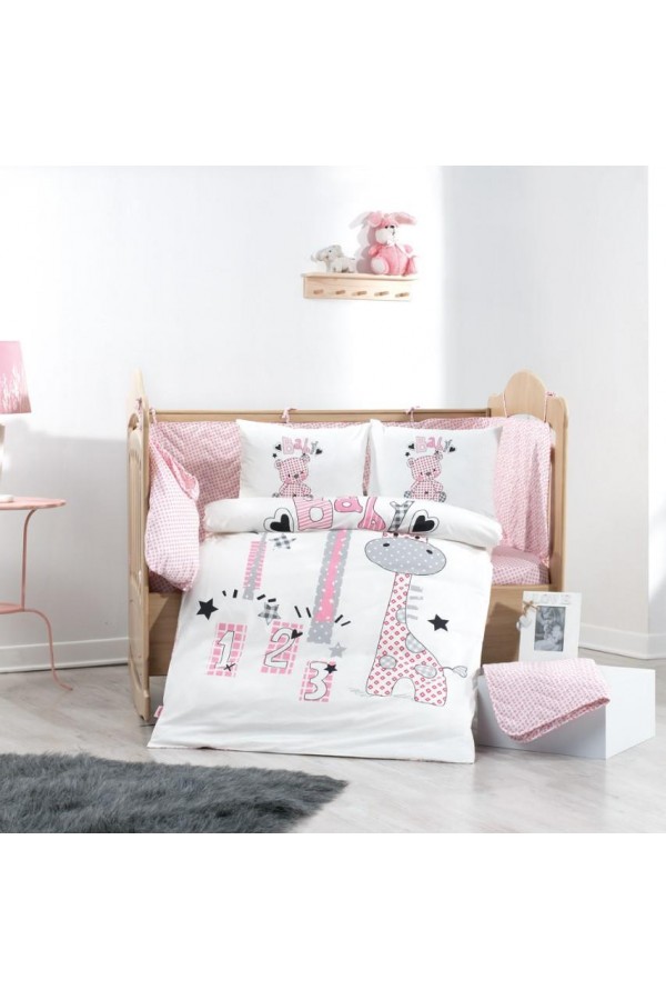 Hobby Buddy Pembe Poplin Bebek Nevresim Takımı