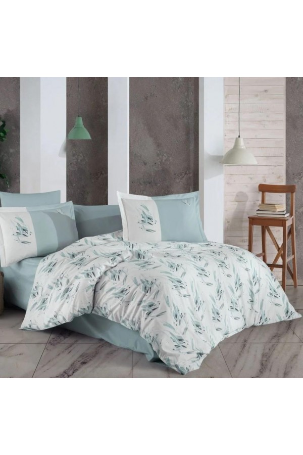 Hobby Çift Kişilik Poplin Nevresim Estate Buz Mavisi