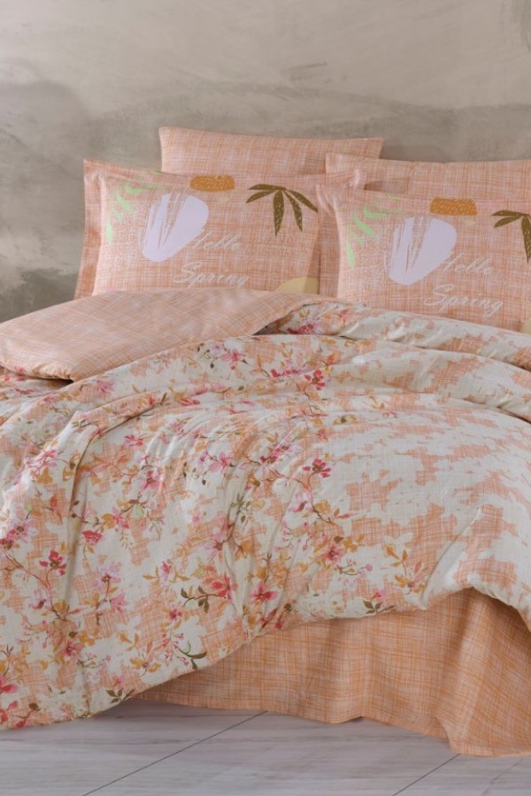 Hobby Çift Kişilik Poplin Nevresim Lily Somon Hobby Çift Kişilik Poplin Nevresim Lily Somon
