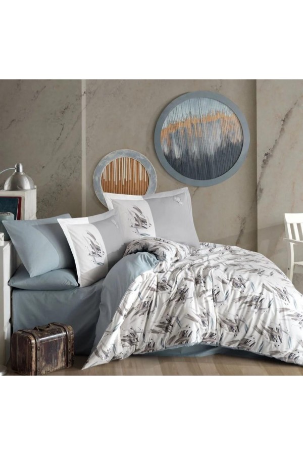 Hobby Çift Kişilik Poplin Nevresim Estate Taş