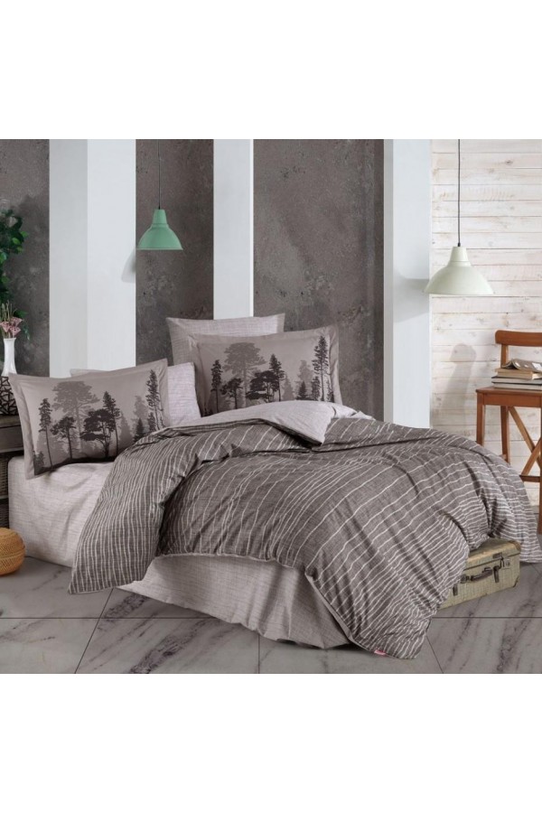 Hobby Çift Kişilik Poplin Nevresim Tully Kahve Hobby Çift Kişilik Poplin Nevresim Tully Kahve