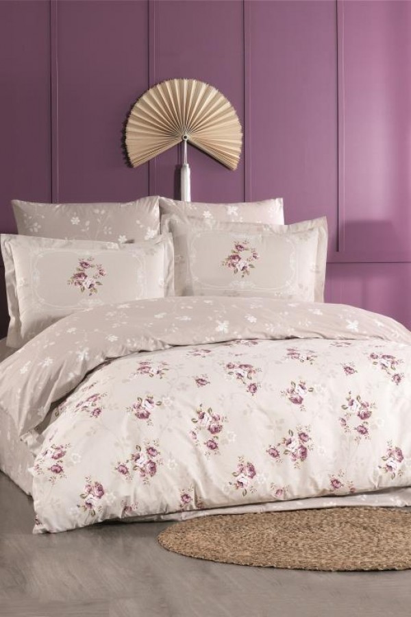 Hobby Çift Kişilik Poplin Nevresim Martha Bej
