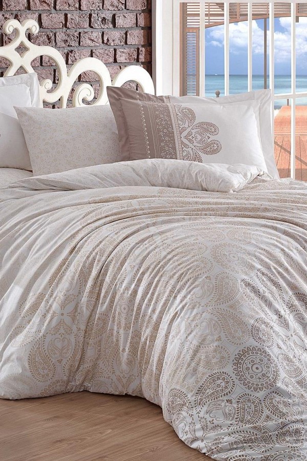 Hobby Çift Kişilik Poplin Nevresim İrene Bej Hobby Çift Kişilik Poplin Nevresim İrene Bej