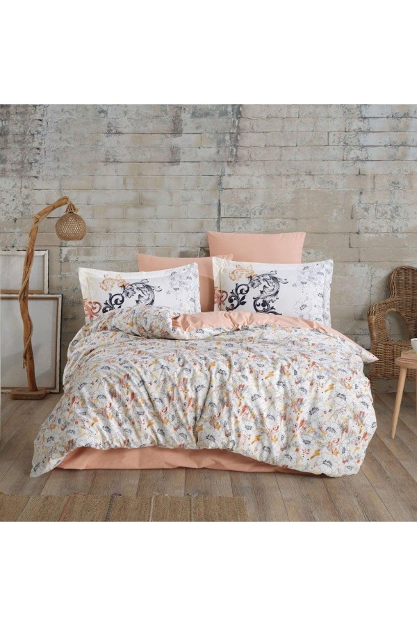 Hobby Çift Kişilik Poplin Nevresim Fiesta Somon