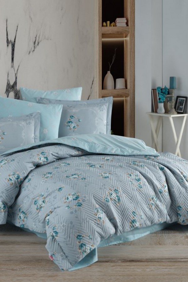 Hobby Çift Kişilik Poplin Nevresim Martha Mint