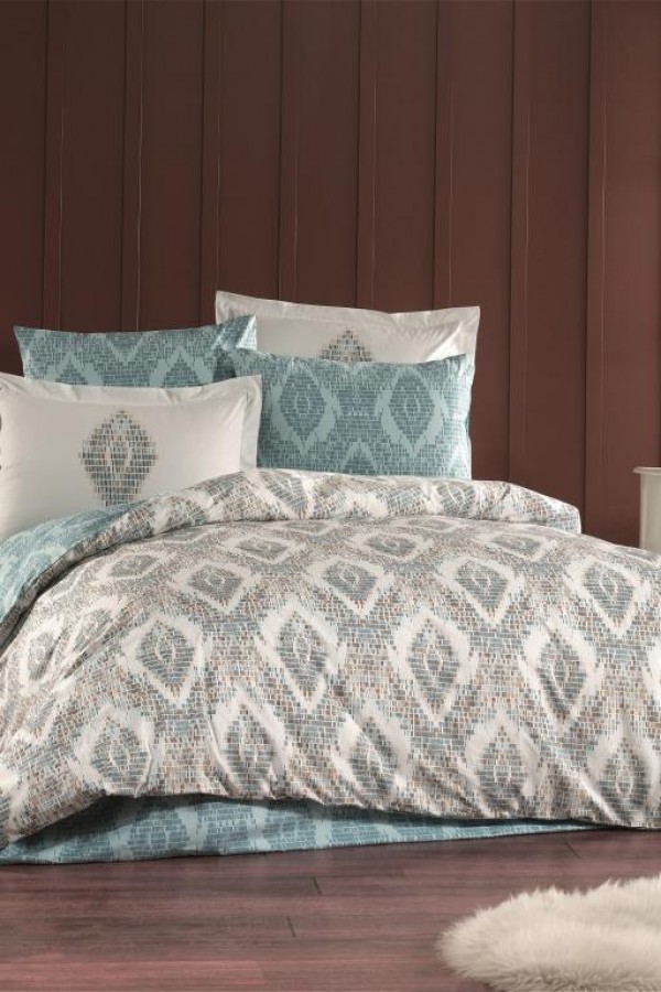 Hobby Çift Kişilik Poplin Nevresim Retro Mint