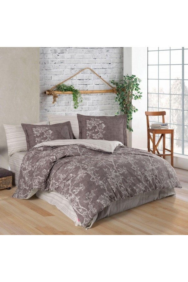 Hobby Çift Kişilik Poplin Nevresim Takımı Dream Kahve Hobby Çift Kişilik Poplin Nevresim Takımı Dream Kahve