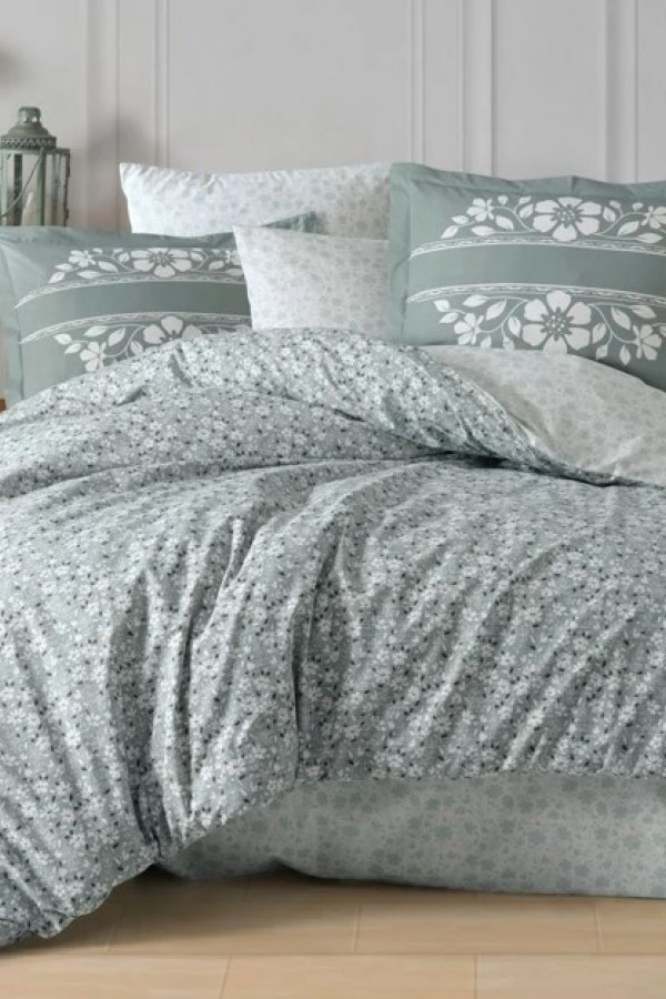 Hobby Çift Kişilik Poplin Nevresim Takımı Sofia Yeşil