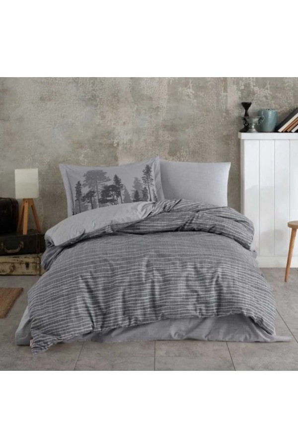 Hobby Çift Kişilik Poplin Nevresim Tully Gri Hobby Çift Kişilik Poplin Nevresim Tully Gri