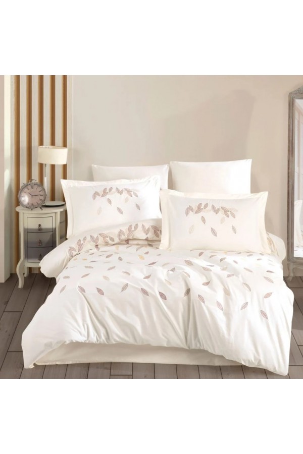 Hobby Çift Kişilik Poplin Premium Nakışlı Nevresim Lidia Krem Hobby Çift Kişilik Poplin Premium Nakışlı Nevresim Lidia Krem