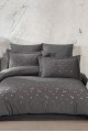 Hobby Çift Kişilik Poplin Premium Nakışlı Nevresim Spring Gri