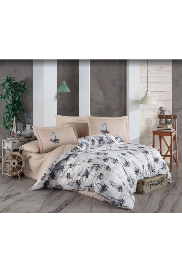 Hobby Çift Kişilik Ranforce Nevresim Takımı Milena Mavi