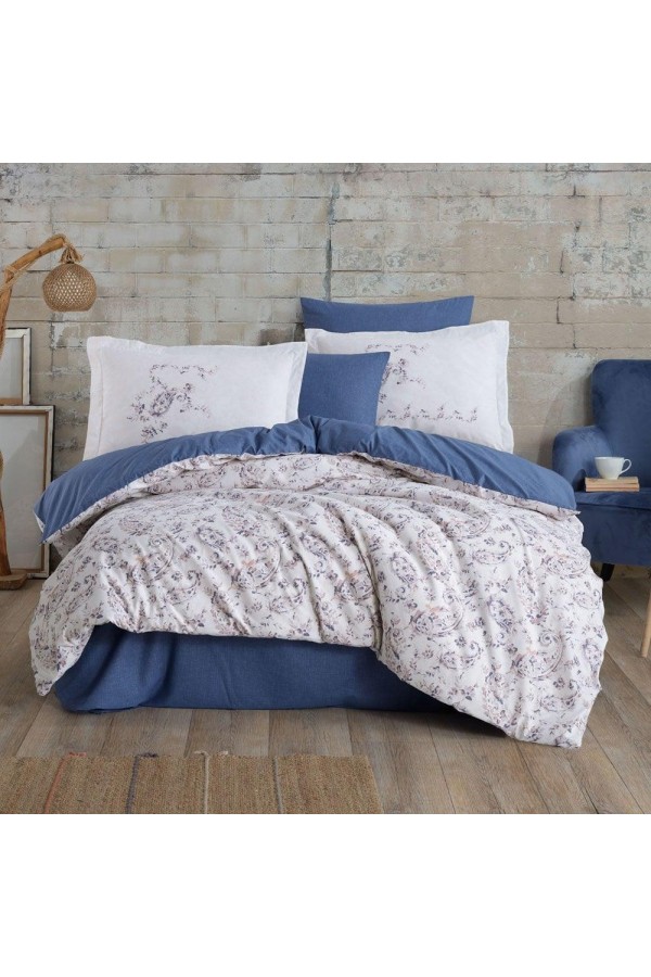 Hobby Çift Kişilik Ranforce Nevresim Takımı Calvina Mavi Hobby Çift Kişilik Ranforce Nevresim Takımı Calvina Mavi