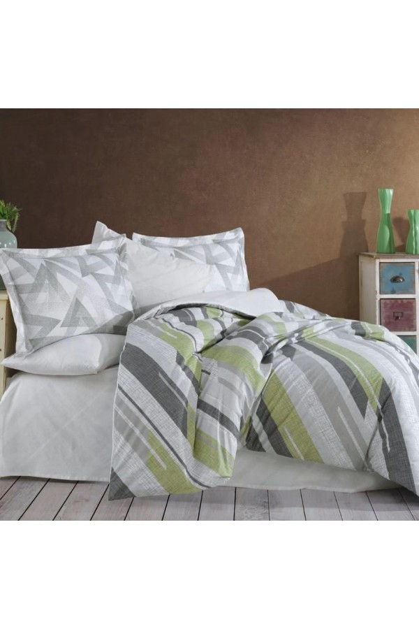 Hobby Çift Kişilik Ranforce Nevresim Takımı Stark Yeşil