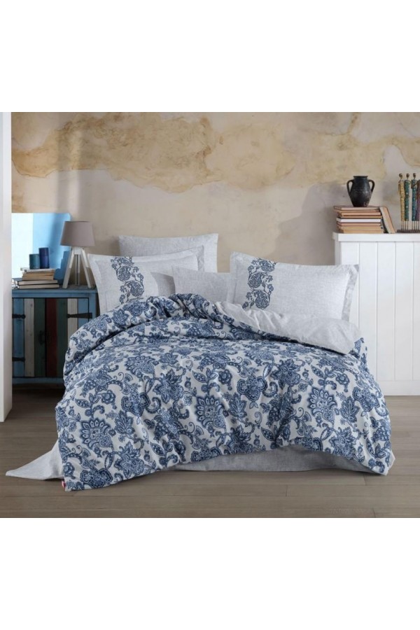 Hobby Çift Kişilik Ranforce Nevresim Takımı Elsa Lacivert