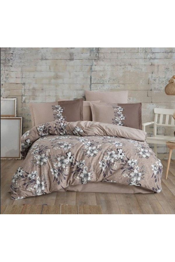 Hobby Çift Kişilik Ranforce Nevresim Takımı Elvira Kahve