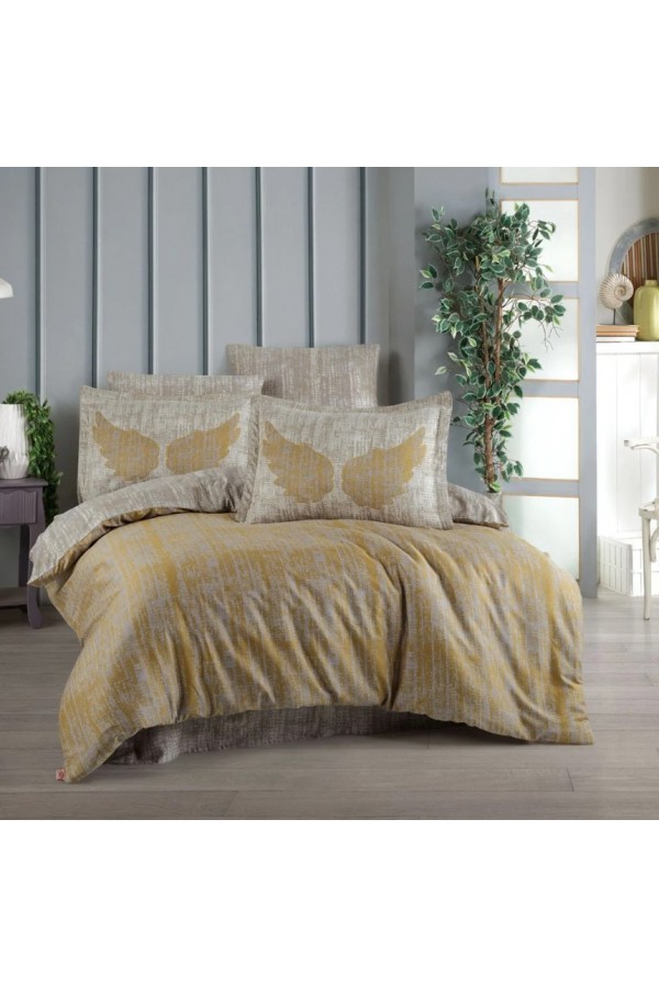 Hobby Çift Kişilik Saten Nevresim Lydia Gold