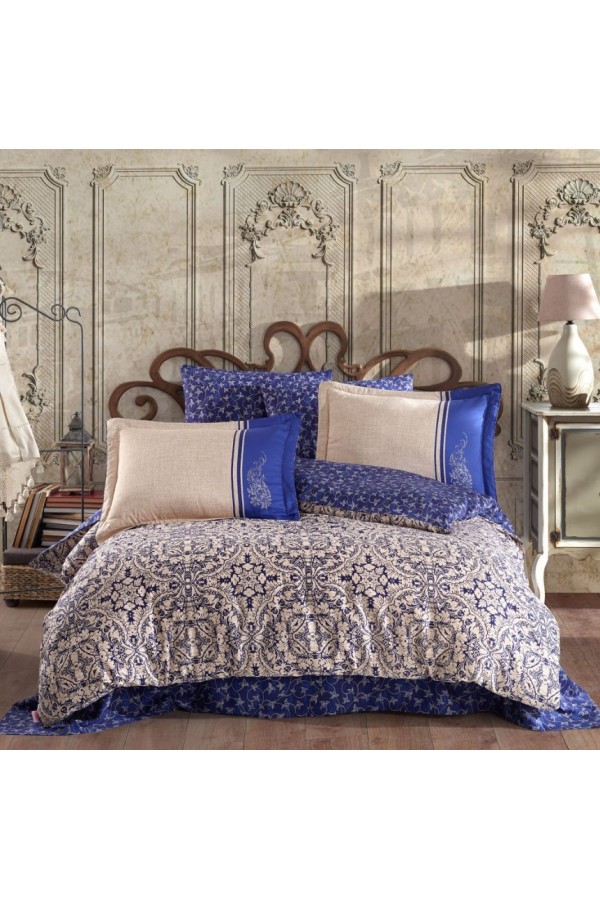 Hobby Çift Kişilik Saten Nevresim Leona Lacivert Hobby Çift Kişilik Saten Nevresim Leona Lacivert