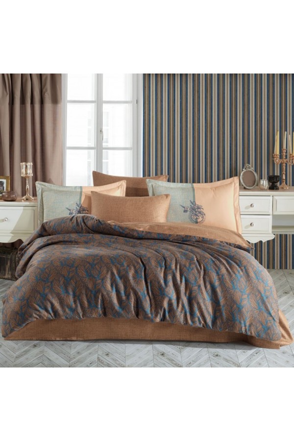 Hobby Çift Kişilik Saten Nevresim Lotus Bronz Hobby Çift Kişilik Saten Nevresim Lotus Bronz