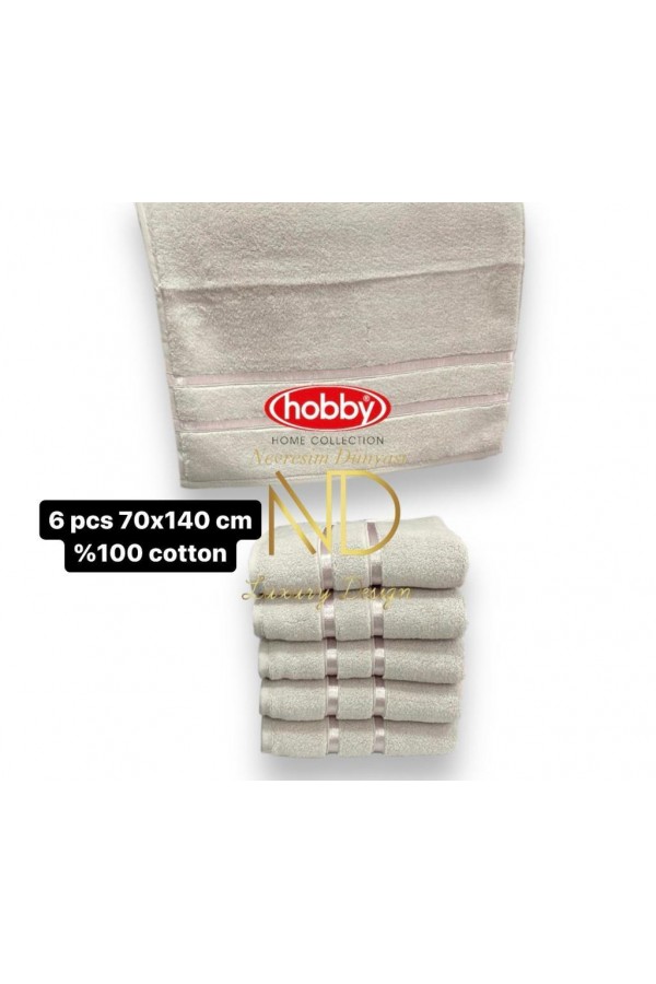 Hobby Dolce Açık Kahve 50x90 6'lı Havlu Seti