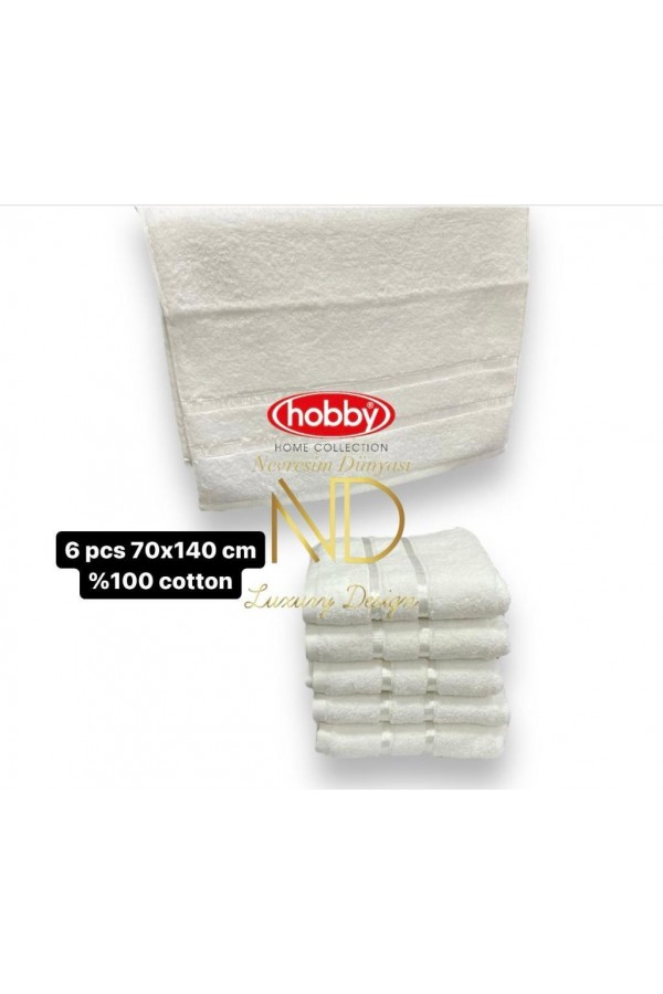 Hobby Dolce Beyaz 70x140 6'lı Havlu Seti