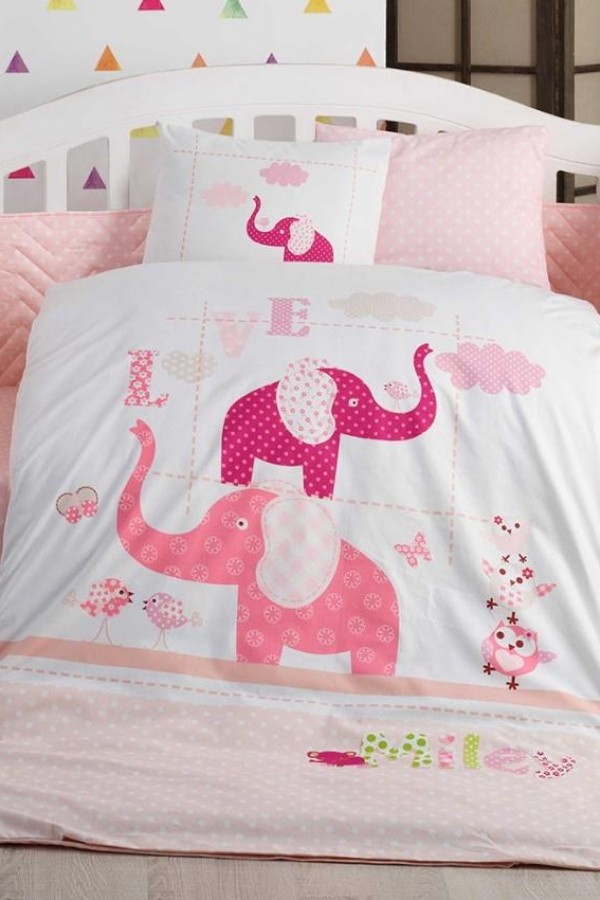 Hobby Pretty Pembe Poplin Bebek Nevresim Takımı Hobby Pretty Pembe Poplin Bebek Nevresim Takımı