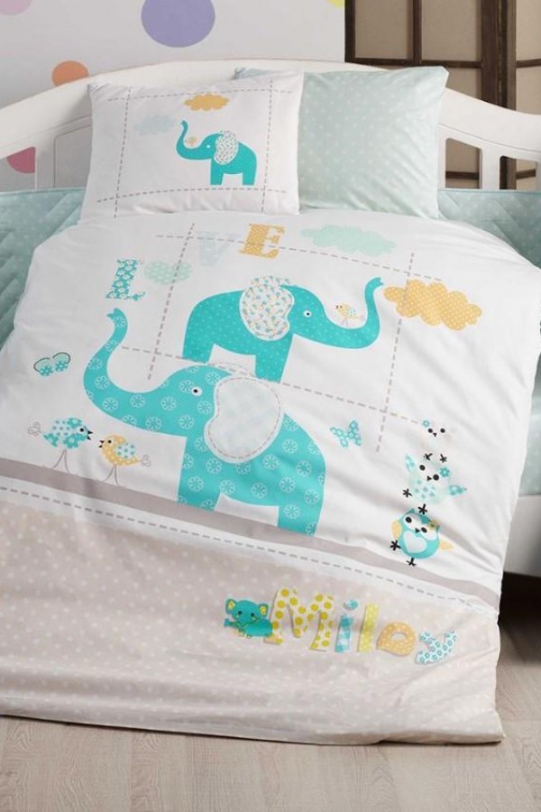 Hobby Pretty Turkuaz Poplin Bebek Nevresim Takımı
