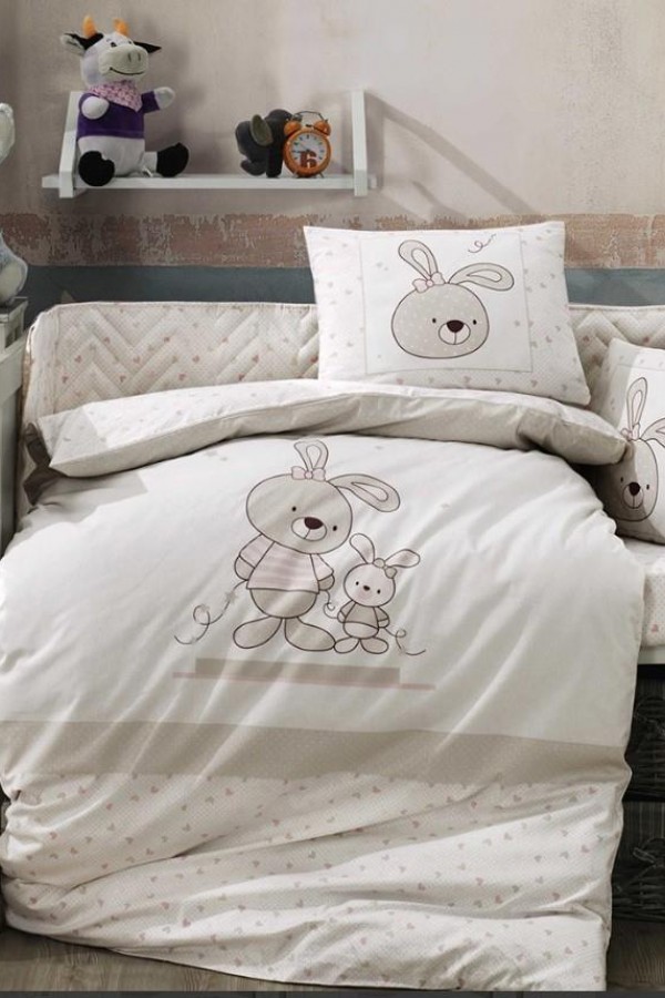 Hobby Elina Bej Poplin Bebek Nevresim Takımı