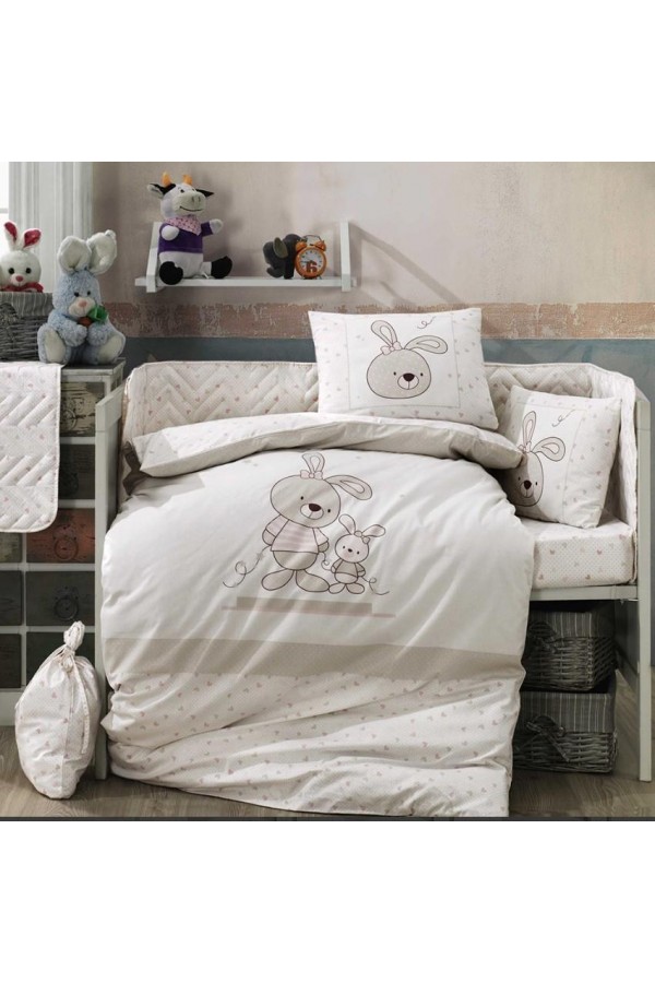 Hobby Elina Bej Poplin Bebek Nevresim Takımı