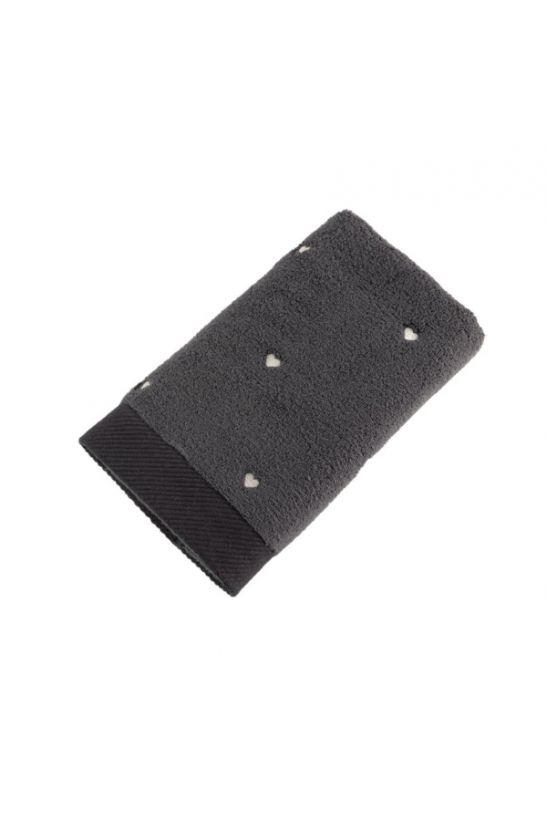 Hobby Lubow Love Koyu Gri Krem Nakışlı 50x90 6'lı Havlu Seti