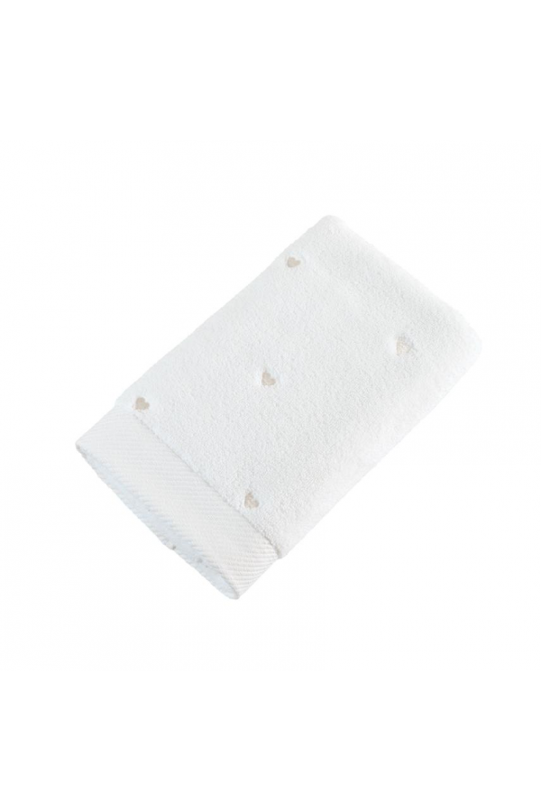 Hobby Lubow Love Beyaz Krem Nakışlı 50x90 6'lı Havlu Seti