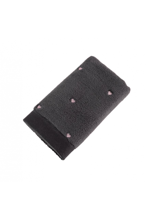 Hobby Lubow Love Koyu Gri Pudra Nakışlı 50x90 6'lı Havlu Seti