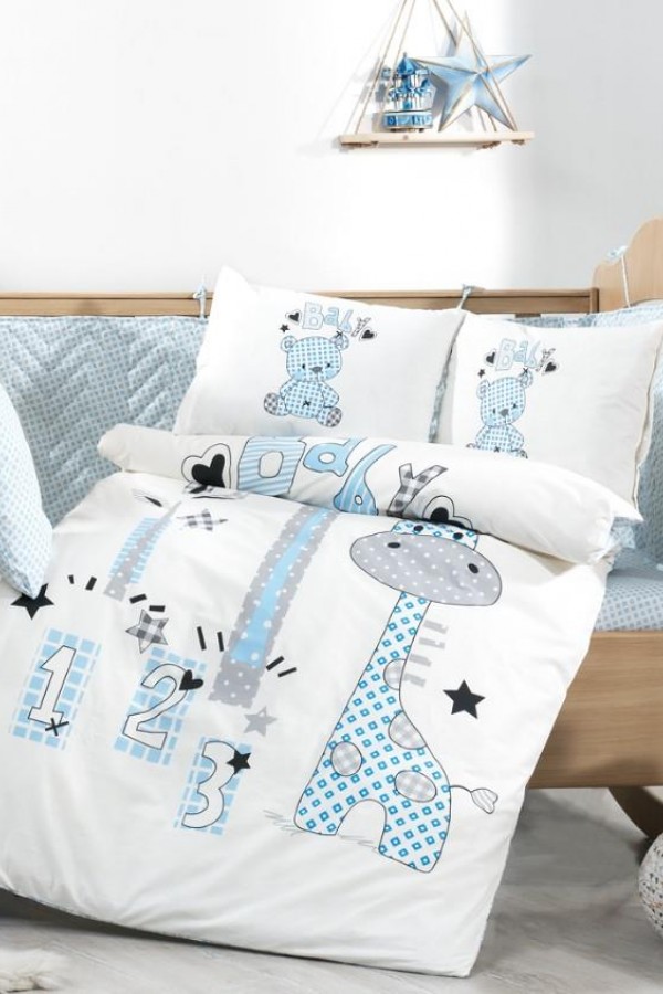 Hobby Buddy Mavi Poplin Bebek Nevresim Takımı Hobby Buddy Mavi Poplin Bebek Nevresim Takımı