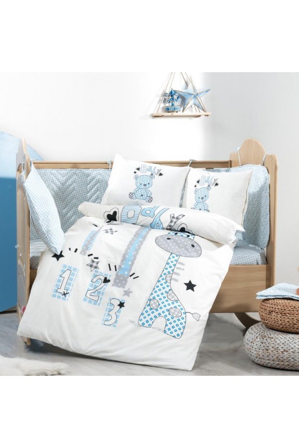 Hobby Buddy Mavi Poplin Bebek Nevresim Takımı