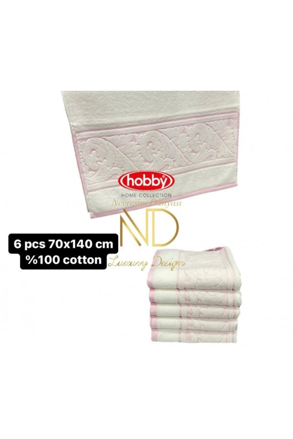 Hobby Sultan Beyaz 70x140 6'lı Havlu Seti