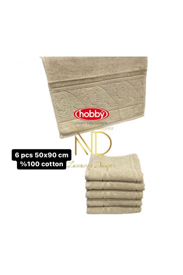 Hobby Sultan Gül Kurusu 50x90 6'lı Havlu Seti