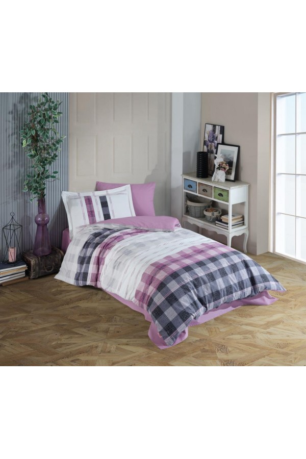 Hobby Tek Kişilik Poplin Nevresim Takımı Seulita Pembe