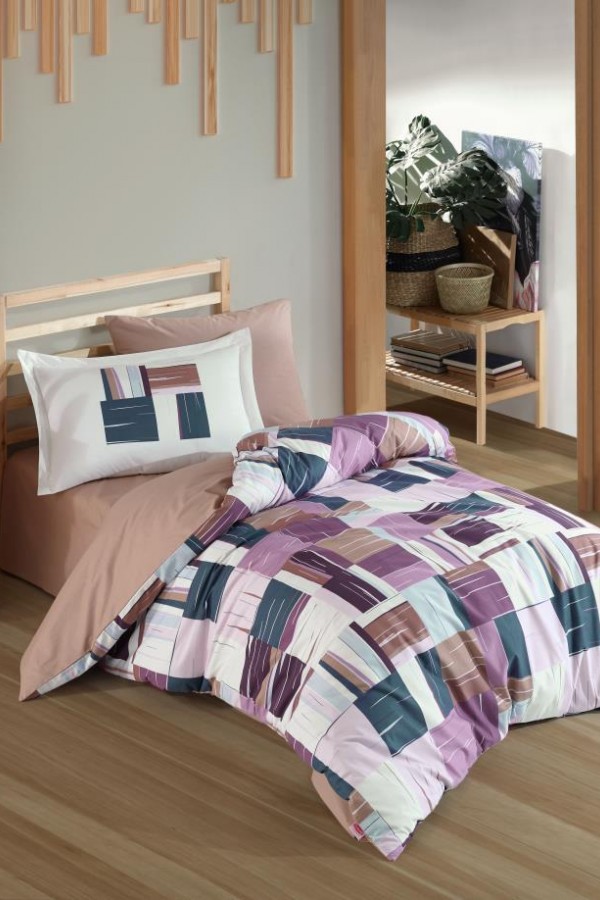Hobby Tek Kişilik Poplin Nevresim Takımı Dream Bordo