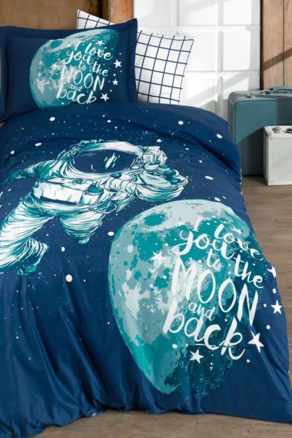Hobby Tek Kişilik Poplin Nevresim Takımı Galaxy Royal
