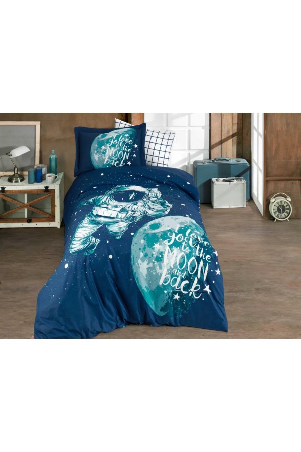 Hobby Tek Kişilik Poplin Nevresim Takımı Galaxy Royal